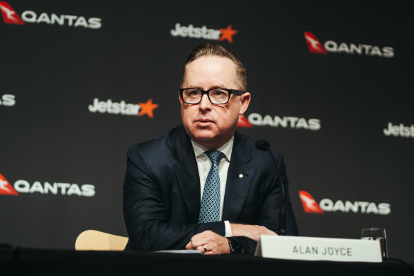 Qantas boss Alan Joyce delivered a record $2.27 million profit for his last year leading the airline business. 