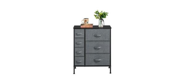 A gray 7-Drawer Dresser