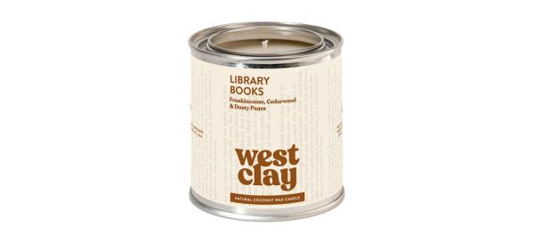 Library Books Candle on white background